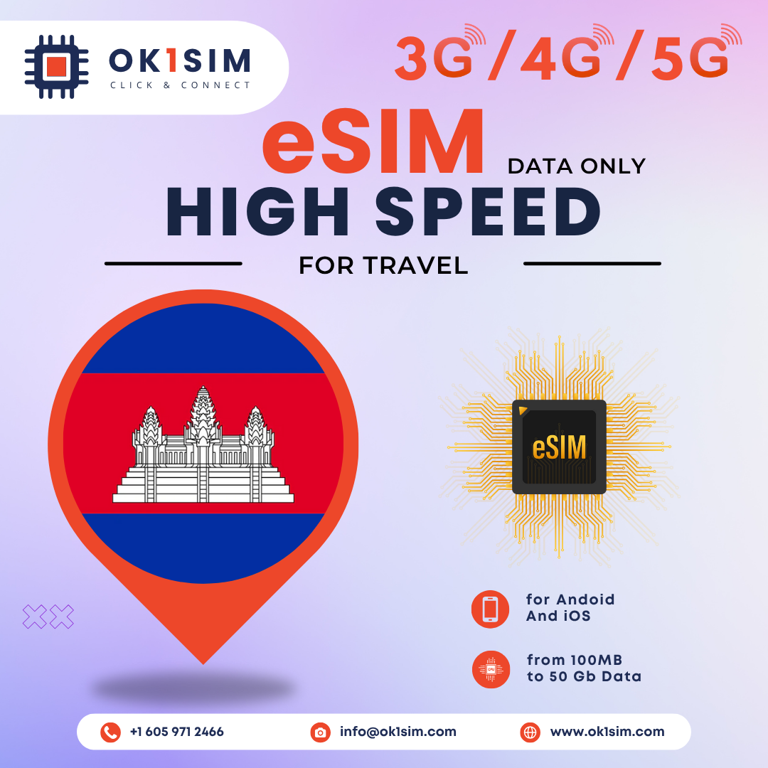 Buy Cambodia eSIM for travel - Cambodia 100MB 7Days