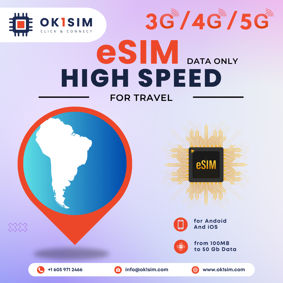 Buy South America (15+ areas) eSIM for travel - South America 1GB 7Days