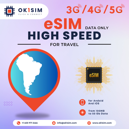 Buy South America (15+ areas) eSIM for travel - South America 1GB 7Days